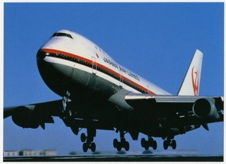Image: postcard: JAL (Japan Air Lines), Boeing 747LR