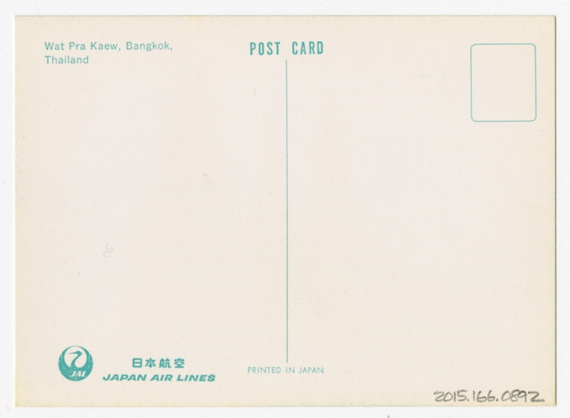 Image: postcard: JAL (Japan Air Lines), Bangkok