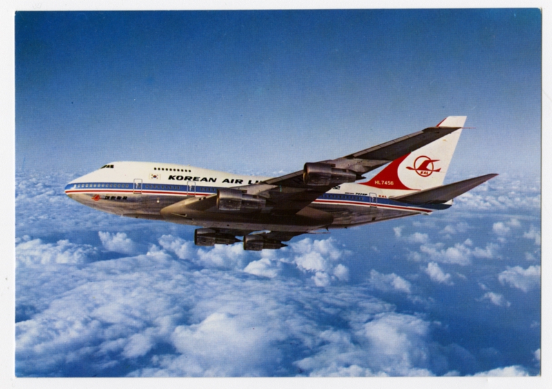 Image: postcard: Korean Air Lines, Boeing 747SP