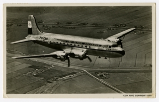 Image: postcard: KLM (Royal Dutch Airlines), Douglas DC-4