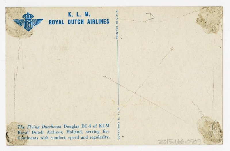 Image: postcard: KLM (Royal Dutch Airlines), Douglas DC-4