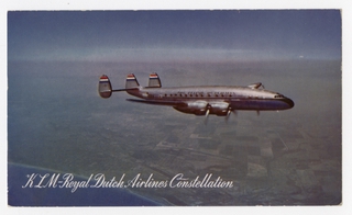 Image: postcard: KLM (Royal Dutch Airlines), Lockheed Constellation