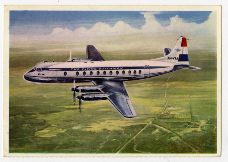 Image: postcard: KLM (Royal Dutch Airlines), Vickers Viscount