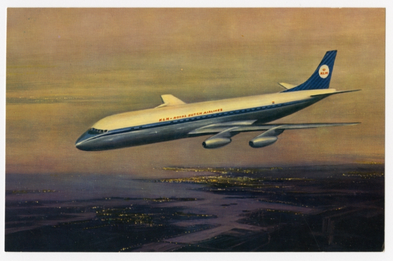 Image: postcard: KLM (Royal Dutch Airlines), Douglas DC-8