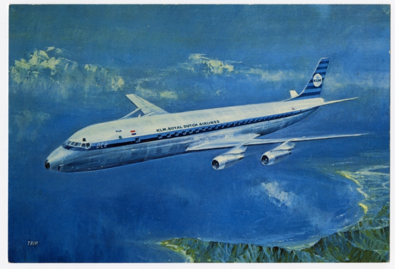 Image: postcard: KLM (Royal Dutch Airlines), Douglas DC-8