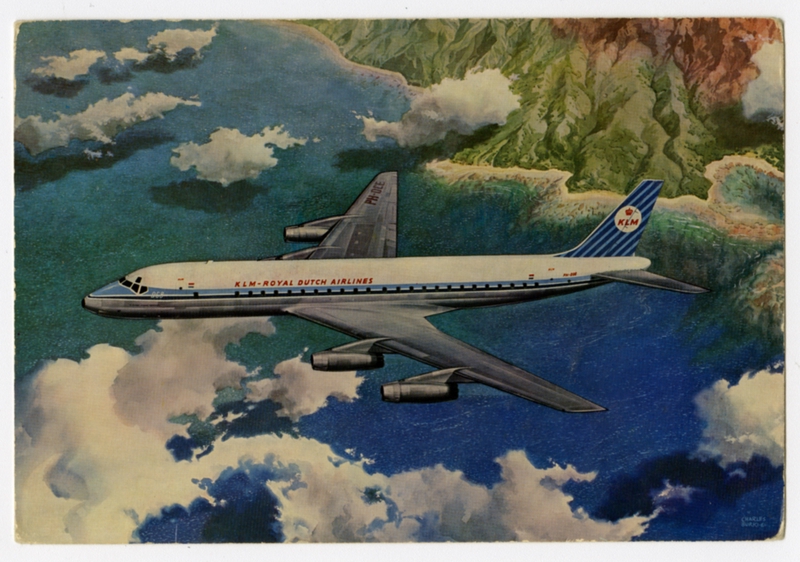 Image: postcard: KLM (Royal Dutch Airlines), Douglas DC-8