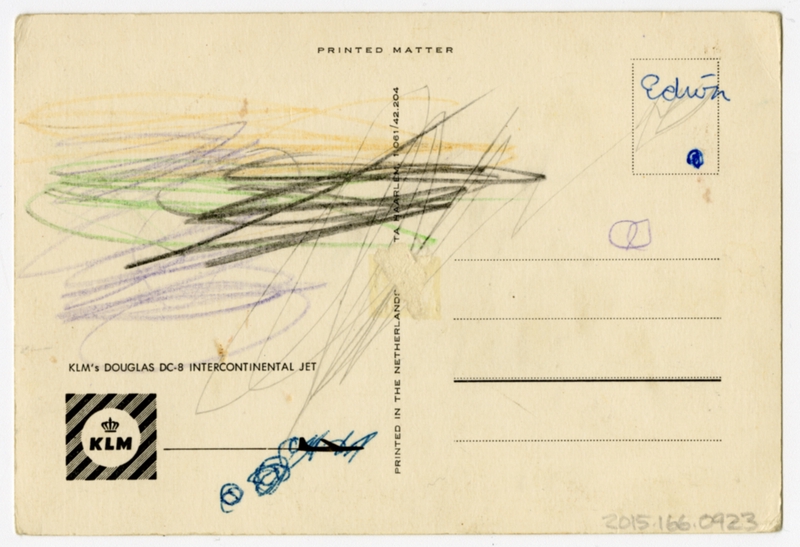 Image: postcard: KLM (Royal Dutch Airlines), Douglas DC-8