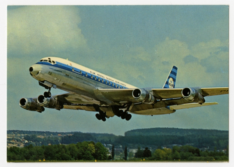 Image: postcard: KLM (Royal Dutch Airlines), Douglas DC-8