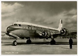 Image: postcard: KLM (Royal Dutch Airlines), Douglas DC-6B