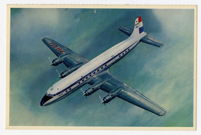 Postcard: KLM (Royal Dutch Airlines), Douglas DC-6B