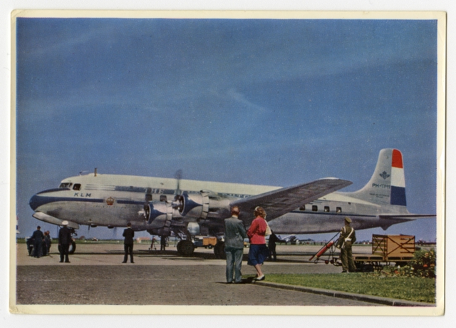 Postcard: KLM (Royal Dutch Airlines), Douglas DC-6
