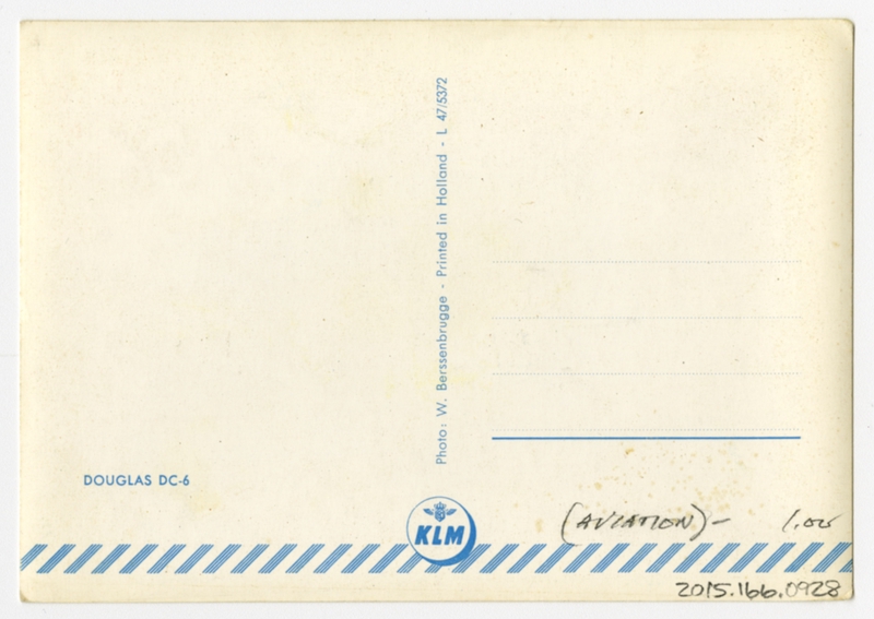 Image: postcard: KLM (Royal Dutch Airlines), Douglas DC-6