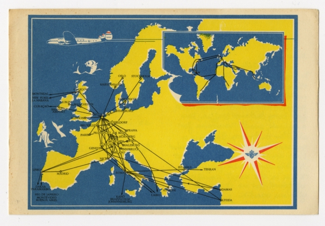 Postcard: KLM (Royal Dutch Airlines), Lockheed Constellation