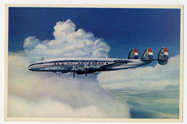 Postcard: KLM (Royal Dutch Airlines), Lockheed L-1049G Super Constellation