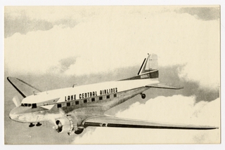 Image: postcard: Lake Central Airlines, Douglas DC-3