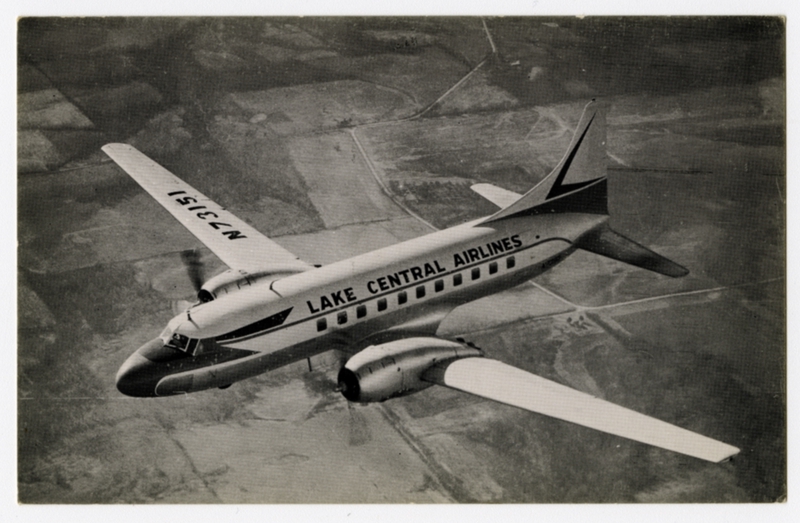 Image: postcard: Lake Central Airlines, Douglas DC-3