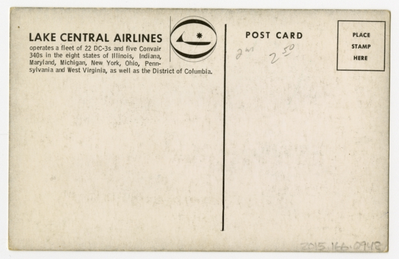 Image: postcard: Lake Central Airlines, Douglas DC-3