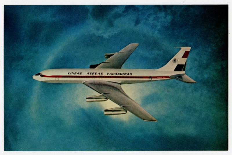 Image: postcard: Lineas Aereas Paraguayas, Boeing 707