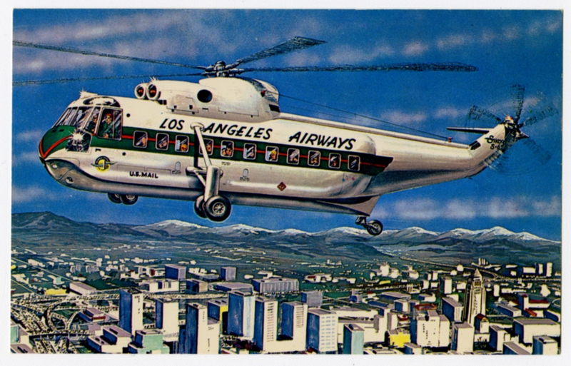 Image: postcard: Los Angeles Airways, Sikorsky helicopter