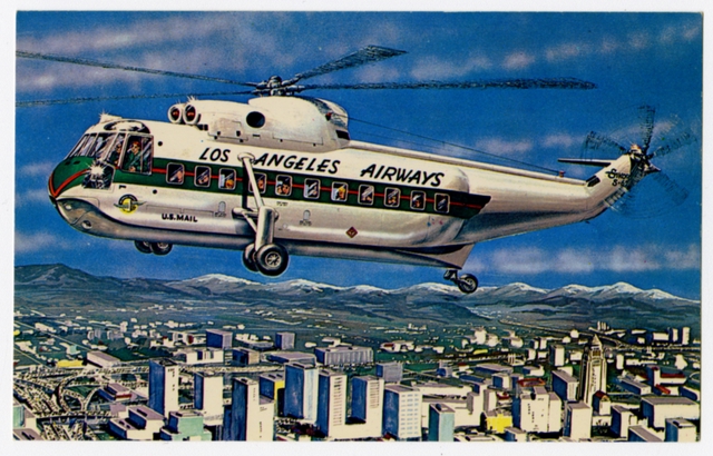Postcard: Los Angeles Airways, Sikorsky helicopter