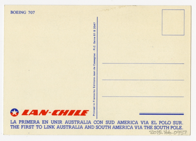 Image: postcard: Lan-Chile, Boeing 707