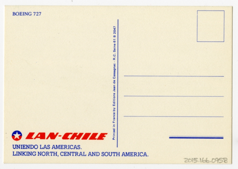 Image: postcard: Lan-Chile, Boeing 727