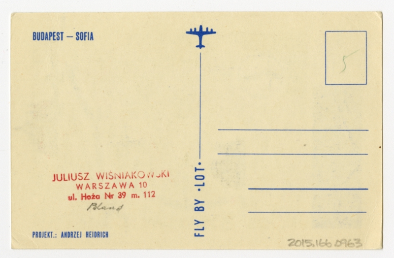 Image: postcard: LOT Polish Airlines, map