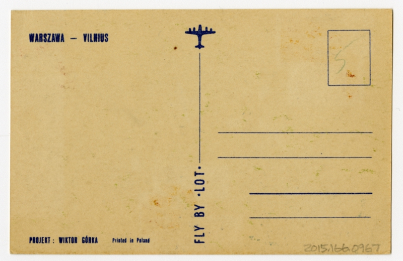 Image: postcard: LOT Polish Airlines, map