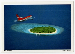 Image: postcard: LTU International Airways, Lockheed L-1011 TriStar, Maldives
