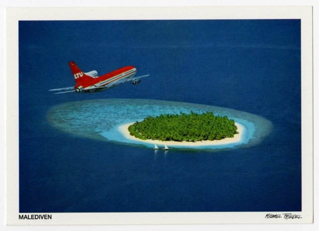 Postcard: LTU International Airways, Lockheed L-1011 TriStar, Maldives