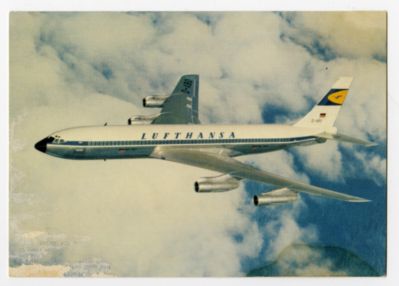 Image: postcard: Lufthansa, Boeing 707