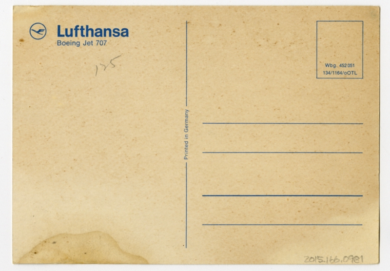 Image: postcard: Lufthansa, Boeing 707