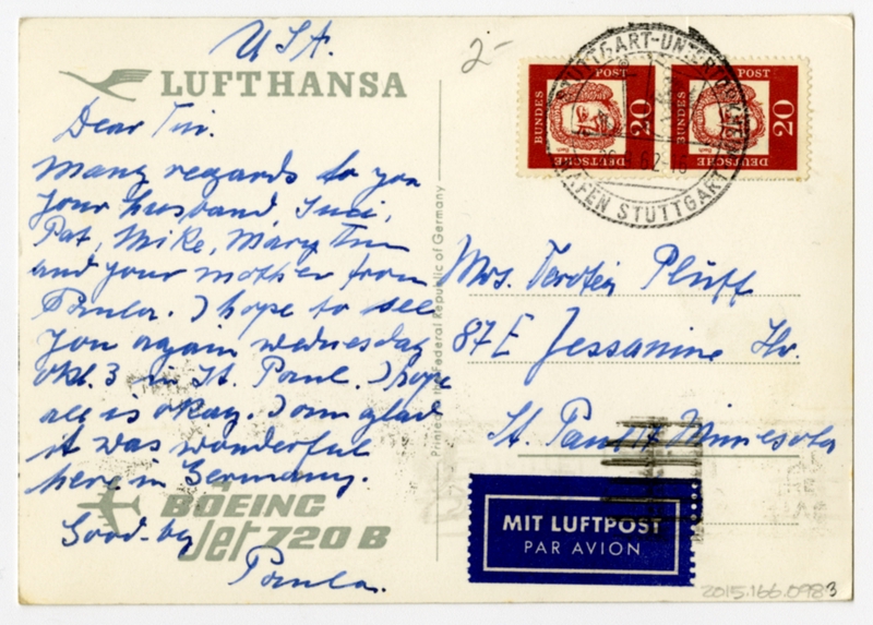 Image: postcard: Lufthansa, Boeing 720B