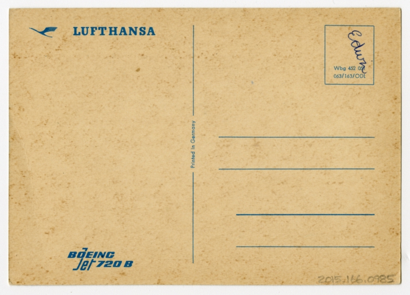 Image: postcard: Lufthansa, Boeing 720B