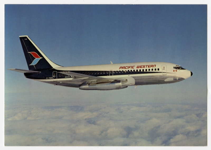 Image: postcard: Pacific Western Airlines, Boeing 737