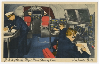 Image: postcard: Pan American Airways, Boeing 314, LaGuardia Airport