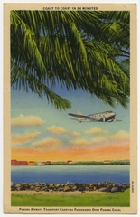 Image: postcard: Panama Airways, Douglas DC-3, Panama Canal