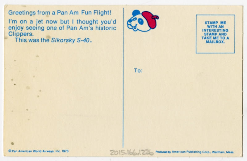 Image: postcard: Pan American World Airways, Sikorsky S-40