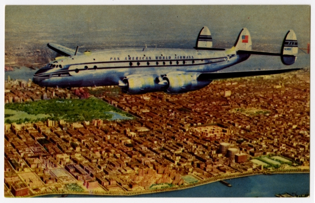 Postcard: Pan American World Airways, Lockheed Constellation, New York