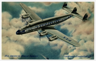 Image: postcard: Pan American World Airways, Lockheed Constellation