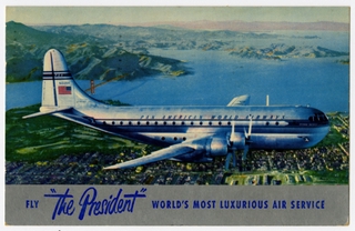 Image: postcard: Pan American World Airways, Boeing 377 Stratocruiser, San Francisco