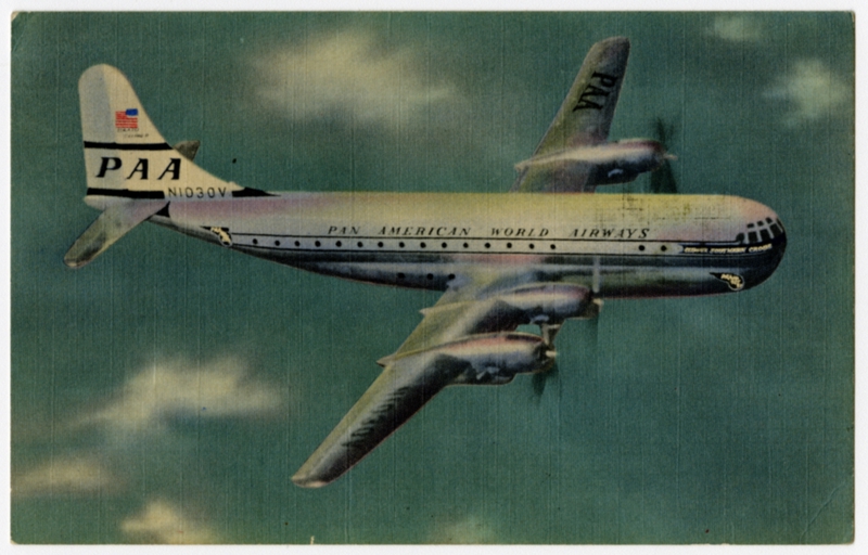 Image: postcard: Pan American World Airways, Boeing 377 Stratocruiser