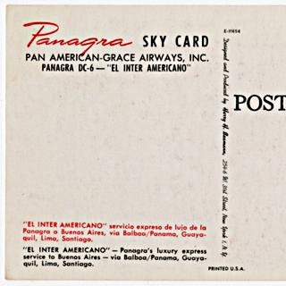 Image #2: postcard: Panagra (Pan American-Grace Airways), Douglas DC-6 El Inter Americano