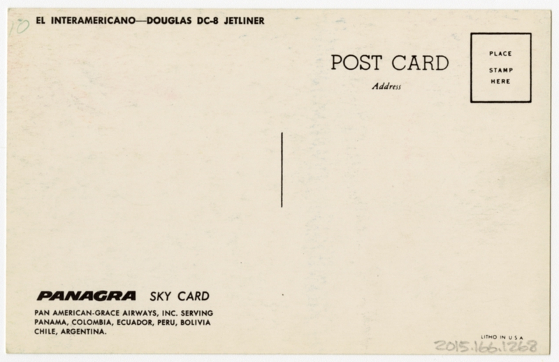 Image: postcard: Panagra (Pan American-Grace Airways), Douglas DC-8
