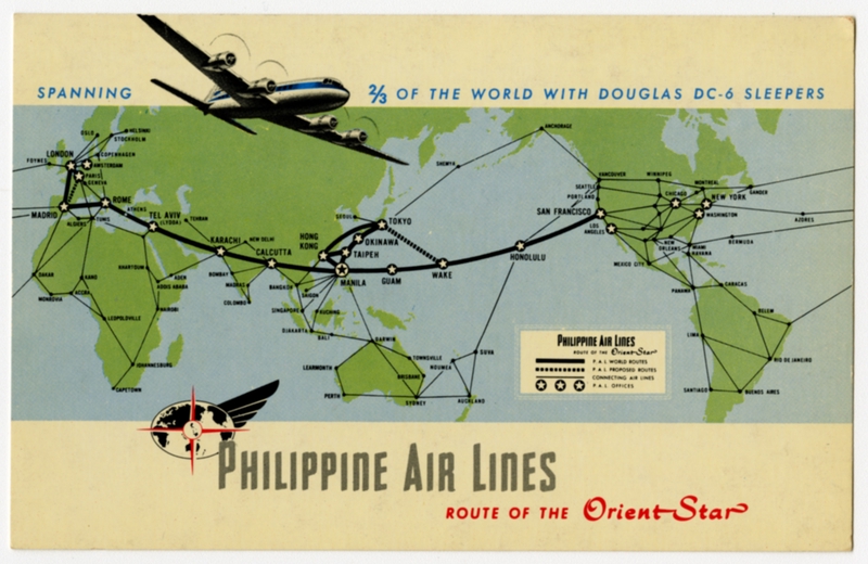 Image: postcard: Philippine Air Lines, Douglas DC-6