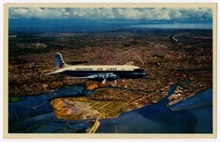 Image: postcard: Philippine Air Lines, Douglas DC-6, Manila