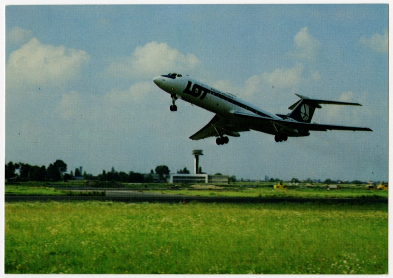 Image: postcard: LOT (Polish Airlines), Tupolev Tu-134