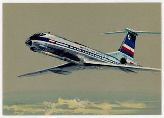 Image: postcard: LOT (Polish Airlines), Tupolev Tu-134