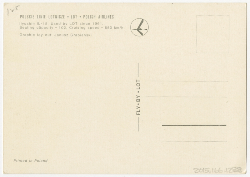 Image: postcard: LOT (Polish Airlines), Ilyushin Il-18
