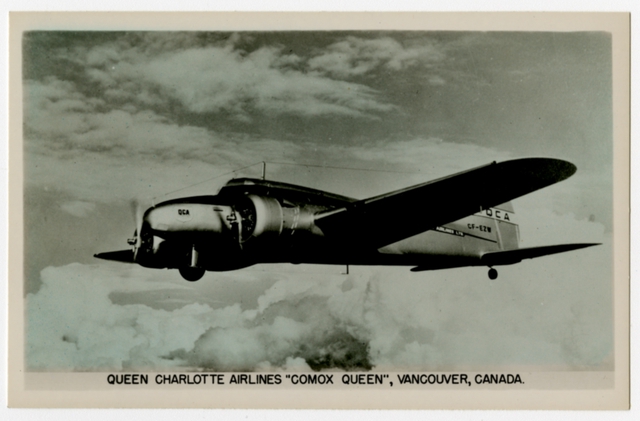 Postcard: Queen Charlotte Airlines, Avro 652A